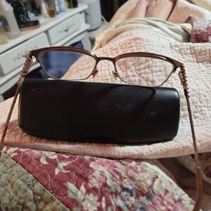 Chic Brown Glasses with Black Case